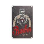 Plaque publicitaire mtallique barber shop 081