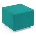 Pouf salle d?attente cube turquoise