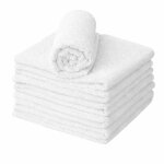 Serviette �ponge coiffure blanche 100% coton - lot de 6 - 50x90