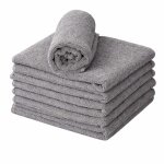 Serviette �ponge coiffure gris 100% coton - lot de 6 - 50x90