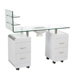 Table manucure denver plateau verre