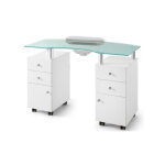 Table manucure kansas plateau verre