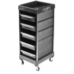 Table de service noire protek avec 5 tiroirs