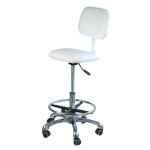 Tabouret aurore blanc avec repose pied et dossier