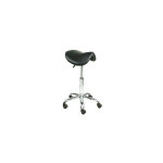 Tabouret de coupe cavalo selle noire base metal Tabouret de coupe cavalo selle noire base metal