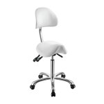Tabouret ergonomique weelko noble blanc pour salon et institut