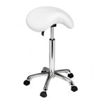 Tabouret esthétique et coiffure assise selle blanc Tabouret esthétique et coiffure assise selle blanc