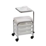 Tabouret manucure manisit blanc 3 tiroirs et tablette Tabouret manucure manisit blanc 3 tiroirs et tablette