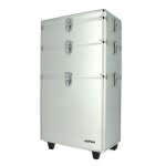 Valise coiffure esthtique 2 roulettes argent