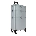 Valise coiffure esthtique professionnelle 4 roulettes argent
