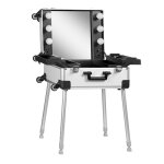 Valise esthtique maquillage professionnelle argent