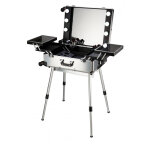 Valise maquillage sur pied argent