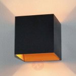 Applique led aldrina, noir avec int�rieur dor�