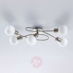 Beau plafonnier led elaina � 5 lampes, nickel mat