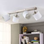 Beau plafonnier en tissu mairi avec ampoules led