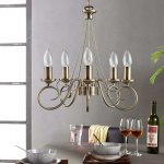 lgant lustre marnia en laiton ancien, 5lampes