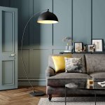 Lampadaire courb� jonera, noir et dor�