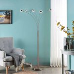 Lampadaire led � 5 lampes catriona avec variateur