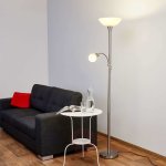 Lampadaire led elaina � 2 lampes nickel mat