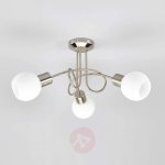Plafonnier led elaina � 3 lampes, nickel mat
