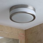 Plafonnier de salle de bain led flavi, nickel mat
