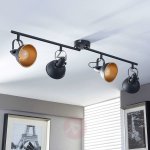 Projecteur de cuisine noir dor julin,  4 lampes