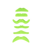 1 moustache vert fluo adulte