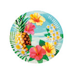 10 assiettes en carton hawaii party 23 cm