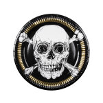 10 assiettes en carton pirate jolly roger 23 cm
