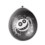 10 ballons en latex araignes noir et orange 23 cm
