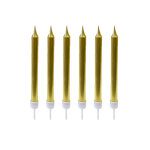10 bougies d'anniversaire dore mtallises 7 cm