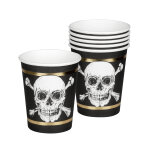 10 gobelets en carton pirate jolly roger 21 cl