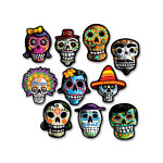 10 mini dcorations en carton dia de los muertos 12 x 9 cm