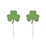 10 pics en bois trfle saint patrick 8 x 5 cm