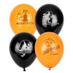 100 ballons halloween noirs et oranges 30 cm