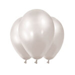 12 ballons mtalliss blanc perles 28 cm