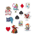 12 dcorations en carton alice au pays imaginaire