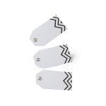 12 etiquettes blanches motif chevron noir