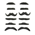 12 moustaches noires