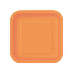 14 assiettes carres en carton oranges 22 cm