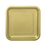 14 grandes assiettes en carton dor mat 23 cm