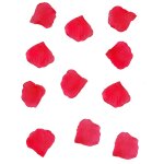 150 ptales de rose en tissu rouge