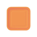 16 petites assiettes carres en carton oranges 18 cm