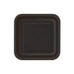 16 petites assiettes en carton noires 17 cm