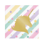 16 petites serviettes en papier licorne 25 x 25 cm