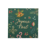 16 serviettes joyeux nol d'antan vertes 33 x 33 cm