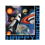 16 serviettes en papier anniversaire de l'espace 33 x 33 cm