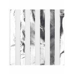16 serviettes en papier blanches et argent�es 33 x 33 cm