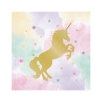 16 serviettes en papier licorne 33 x 33 cm