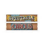 2 banderoles cirque vintage 38 cm x 1, 5 m